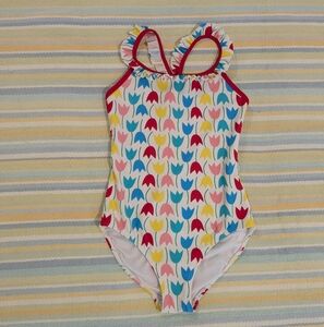 ⭐ Hanna Andersson Tulip Print One-piece Swimsuit Size 8